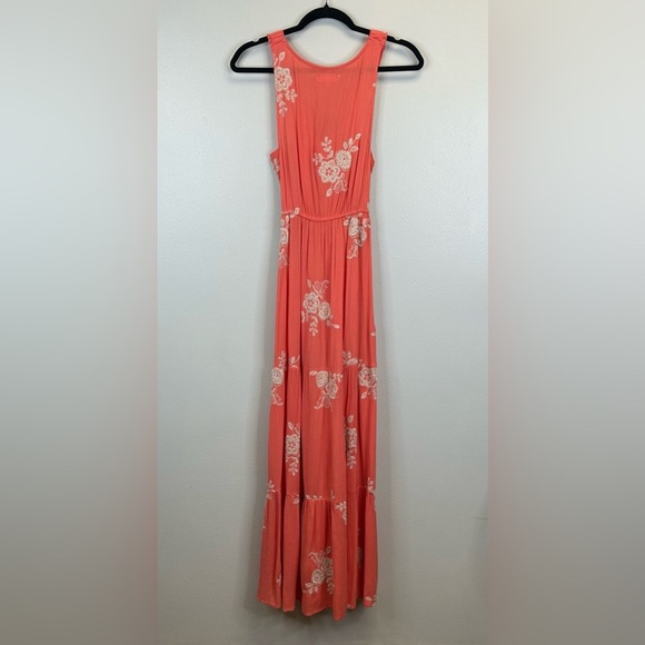 Coco + Jaimeson S Chic Coral Floral Maxi Dress Beach Vacation Boho Resort Summer - Picture 9 of 12
